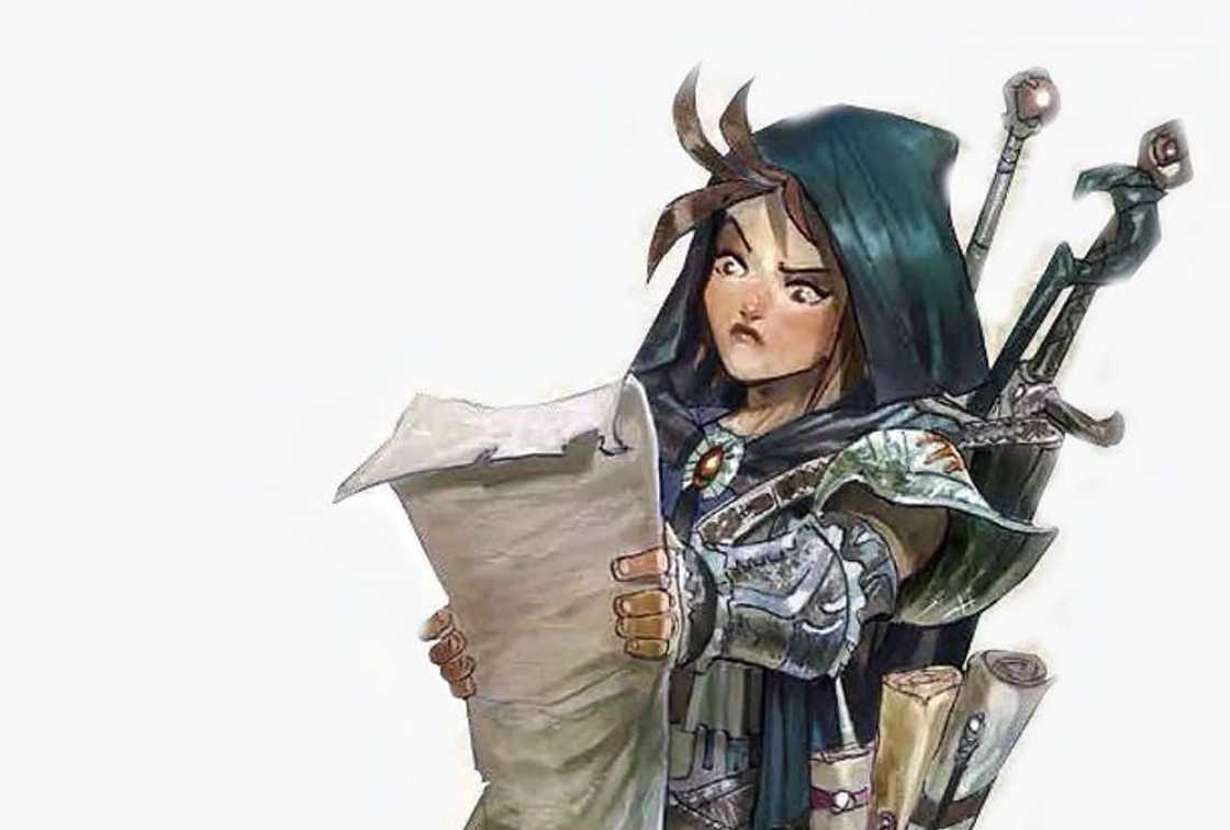 Haffling DnD reading a scroll while carrying weapons Haffling DnD reading a scroll while carrying weapons