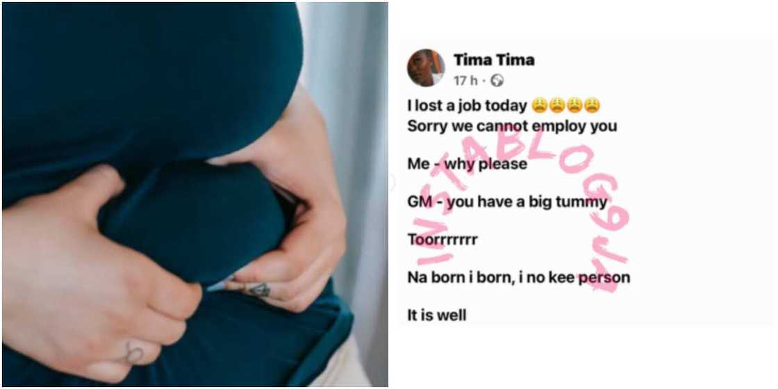 Company refused to hire Nigerian lady because of her big tummy