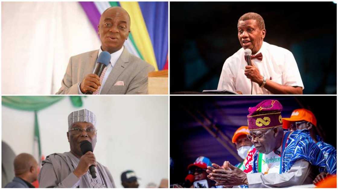 Adeboye/Oyedepo/APC/Tinubu/PDP/Atiku/2023 elections