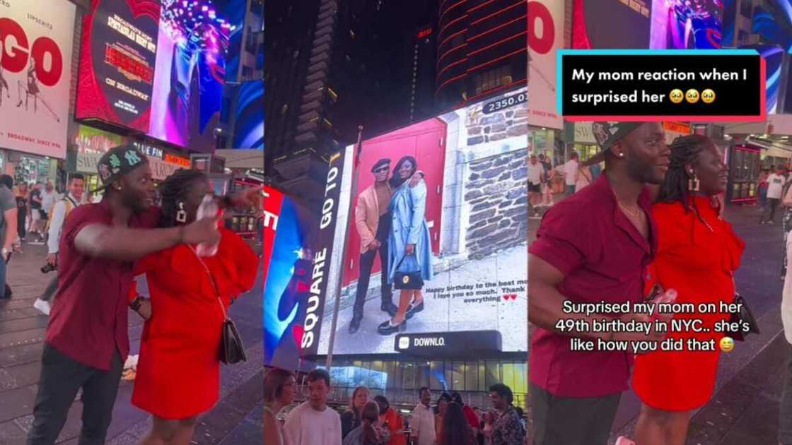 Son puts mother's photo on billboard on her birthday