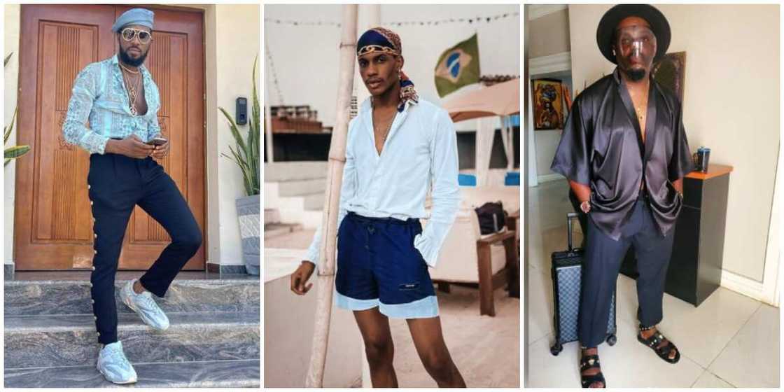 Nigerian celebrities in different looks.