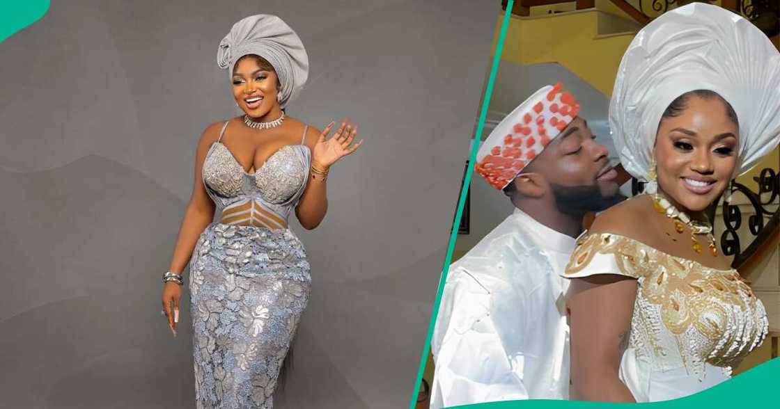 Papaya presents wads of cash to Davido and Chioma on their wedding.