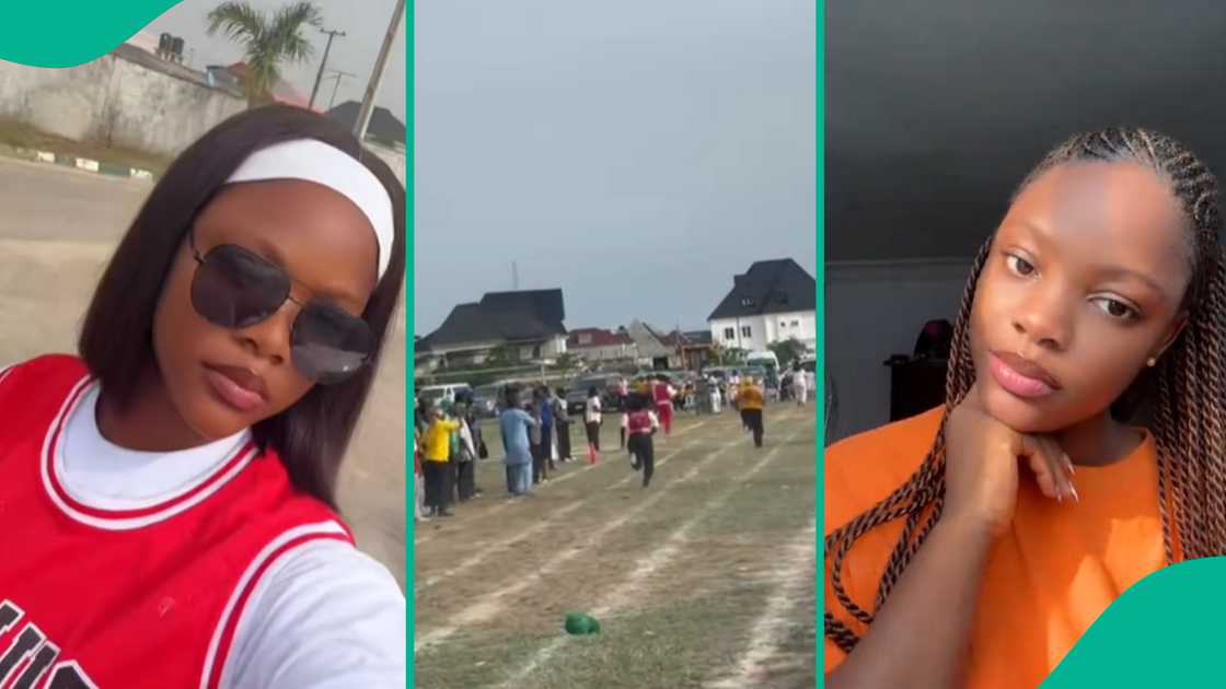 Young mother falls while taking part in a race. Young mother falls while taking part in a race.