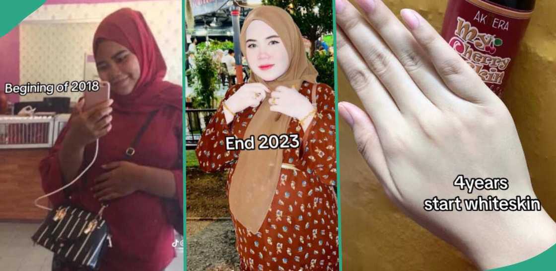 Lady changes her skin. Lady changes her skin.