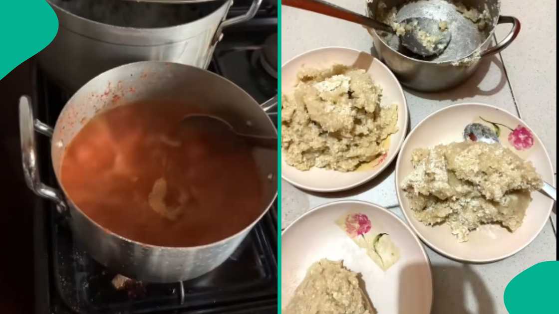 Lady says her boyfriend made food for her.