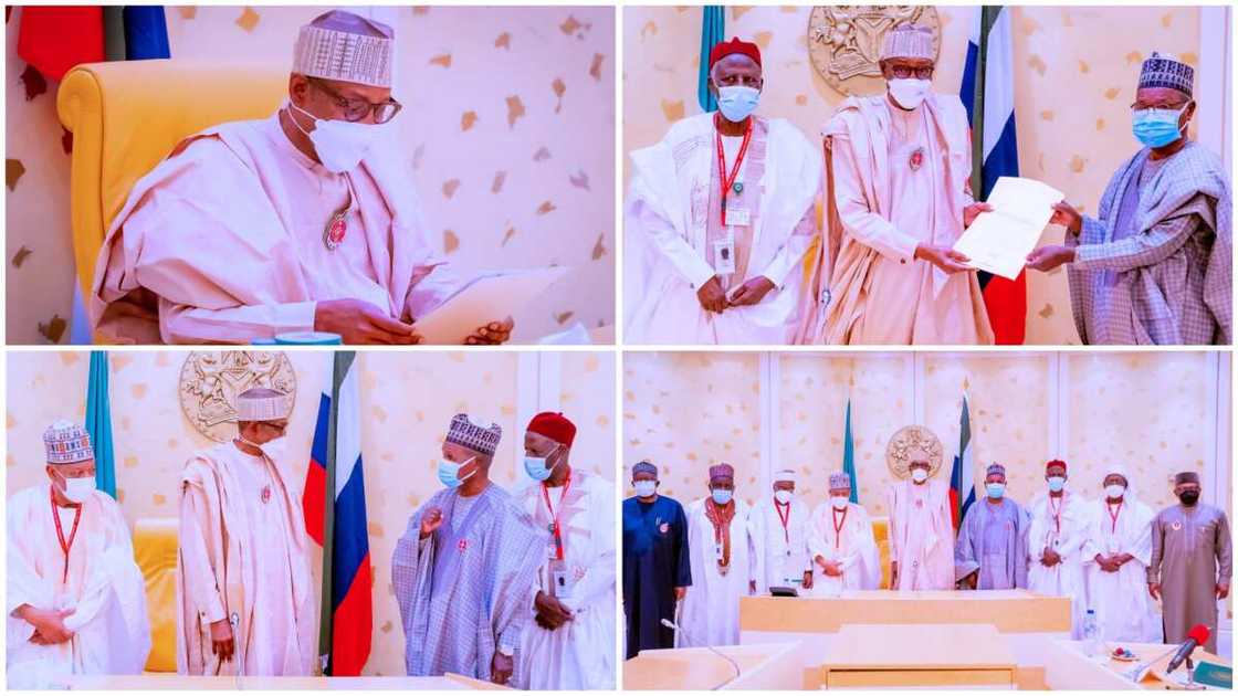 Photos: Katsina Elders, Masari Meet Buhari over rising insecurity Photos: Katsina Elders, Masari Meet Buhari over rising insecurity