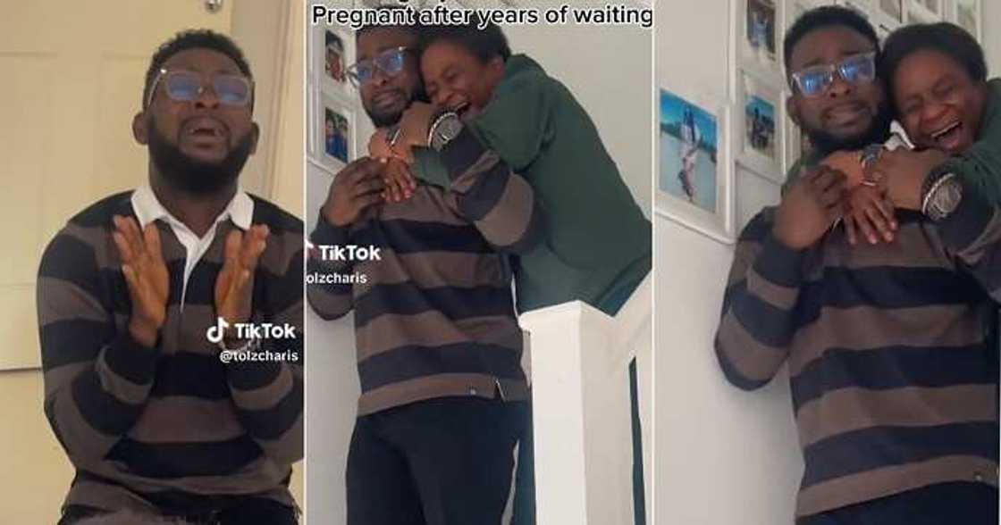 Man sheds tears of joy as wife gets pregnant after years of waiting Man sheds tears of joy as wife gets pregnant after years of waiting