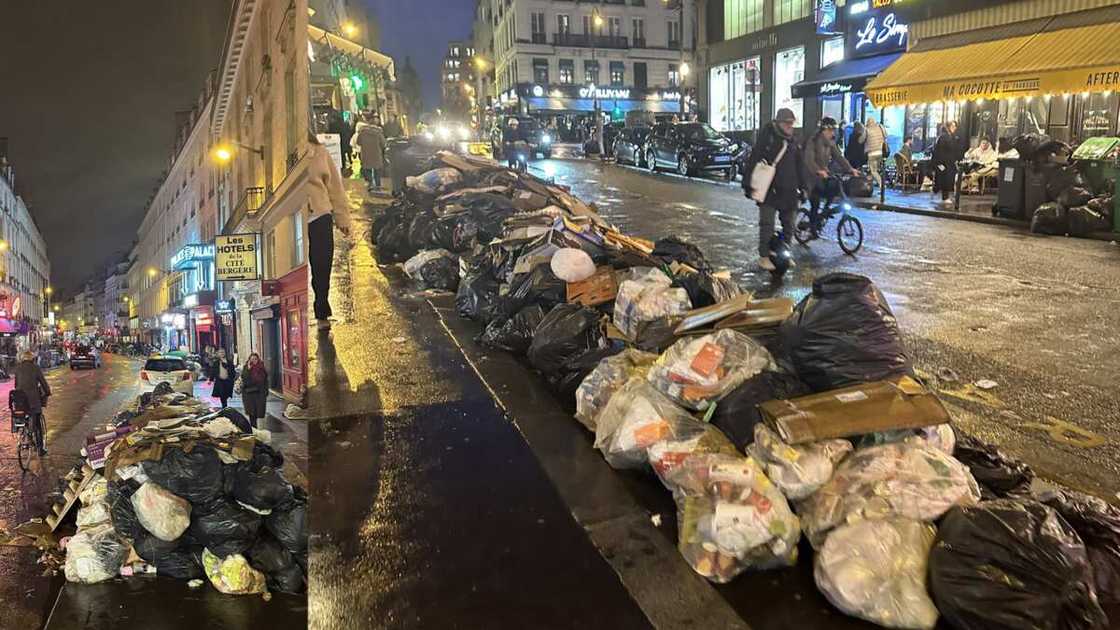 A picture of garbage-logged paris street A picture of garbage-logged paris street