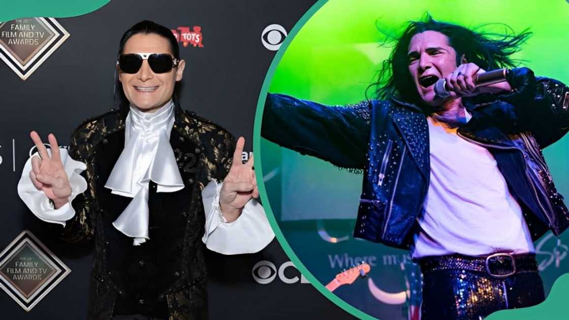 Corey Feldman during the 26th Annual Family Film And TV Awards (L). The singer performin onstage(R)