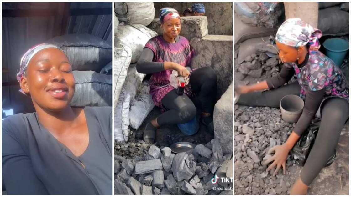 Humble lady goals/selling charcoals without shame. Humble lady goals/selling charcoals without shame.