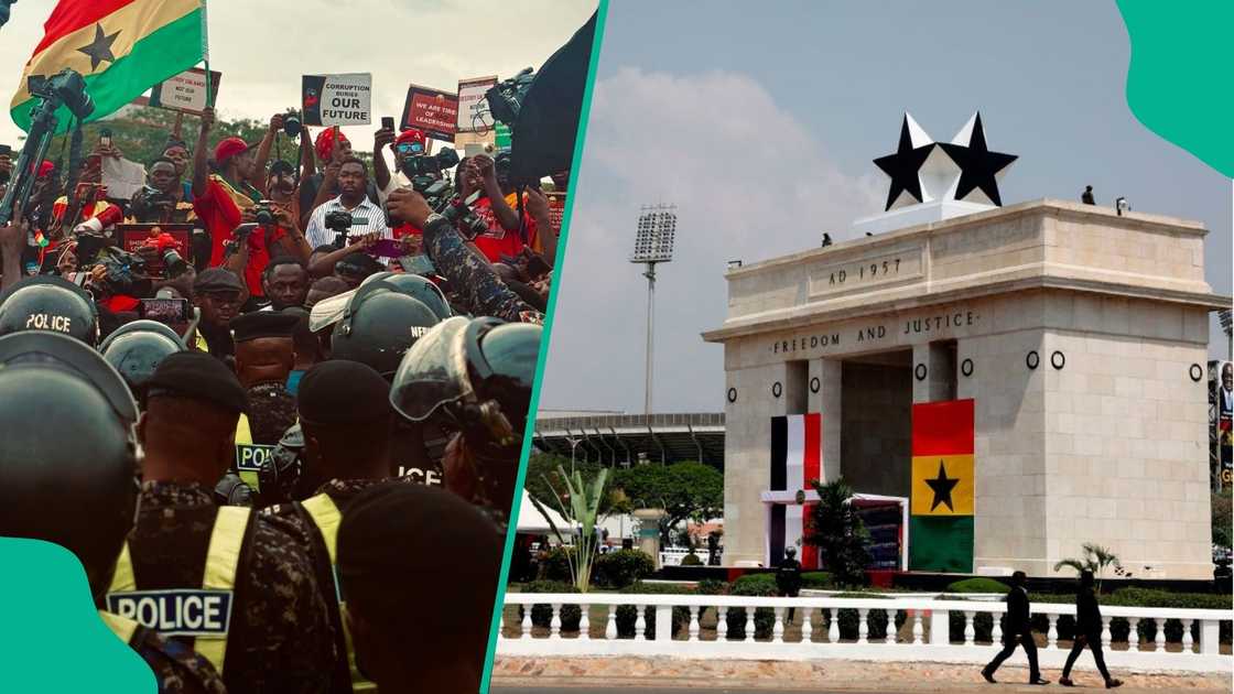 Ghanaian youth holding protest