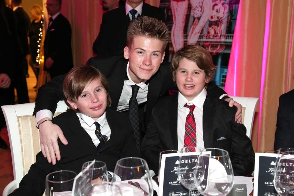 Quinn Kelly Stone, Roan Joseph Bronstein and his brother Laird Vonne Stone at Kempinski Grand Hotel des Bains on 28 December 2017 in St. Moritz, Switzerland. Quinn Kelly Stone, Roan Joseph Bronstein and his brother Laird Vonne Stone at Kempinski Grand Hotel des Bains on 28 December 2017 in St. Moritz, Switzerland.