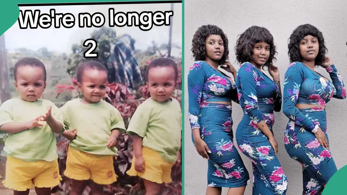 Triplets share throwback photo. Triplets share throwback photo.
