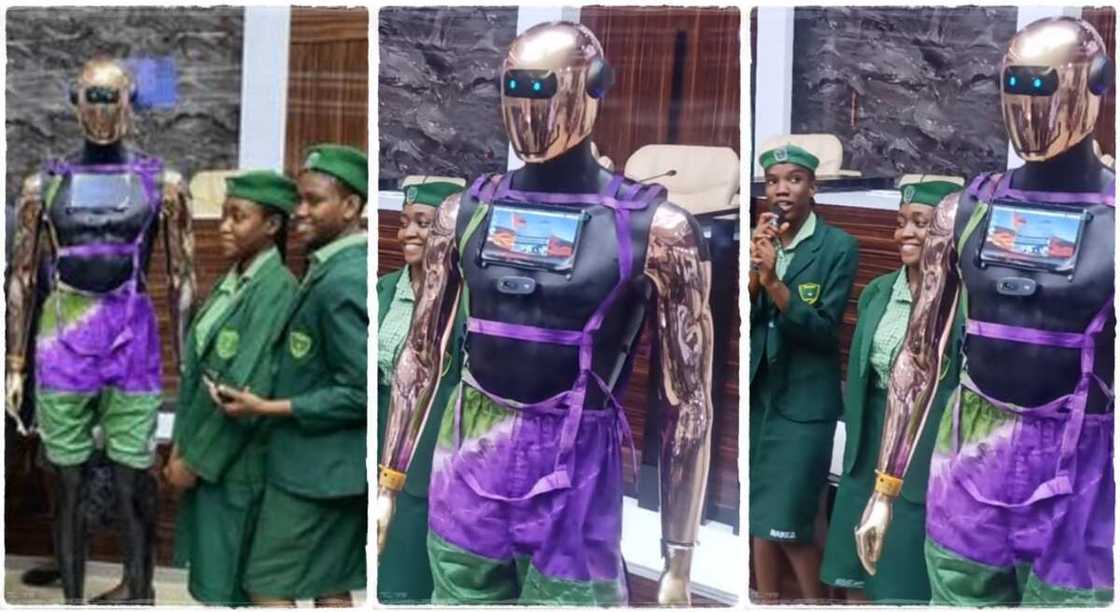 Photos of Nigerian secondary school girls who built a robot in FGGS, Sagamu. Photos of Nigerian secondary school girls who built a robot in FGGS, Sagamu.