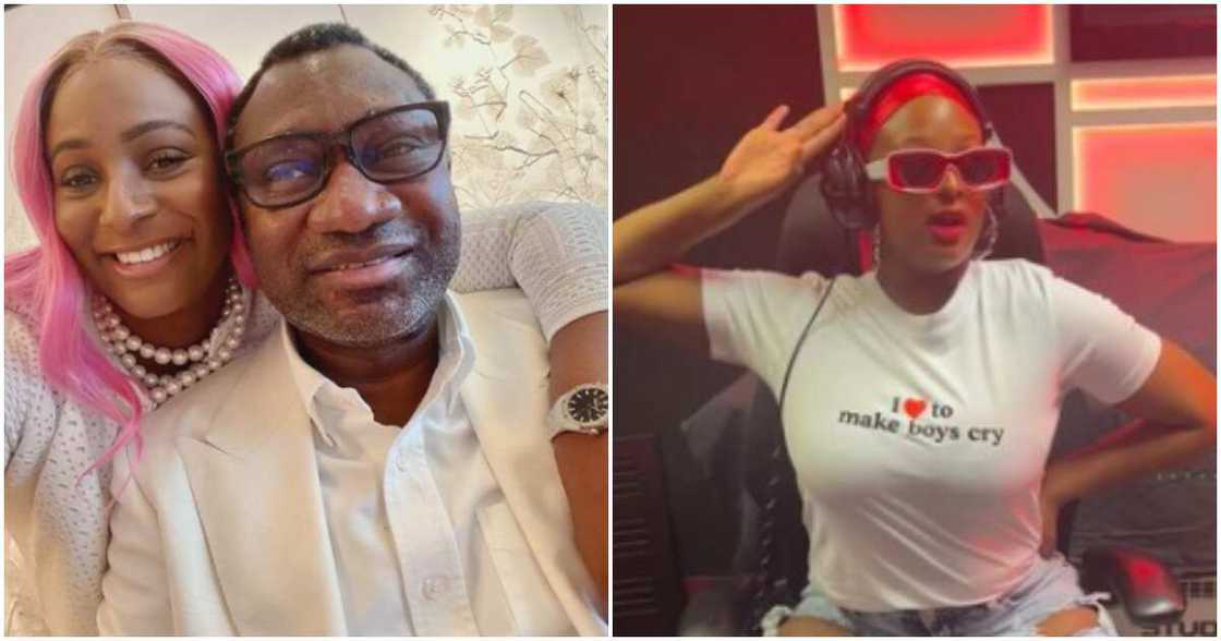 DJ Cuppy and her dad DJ Cuppy and her dad