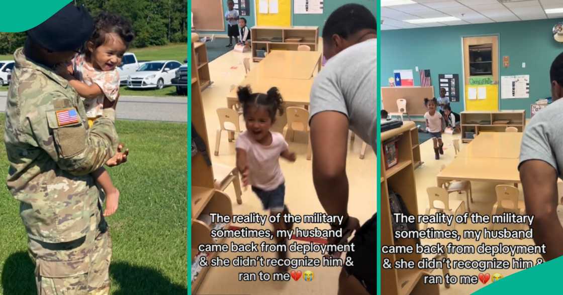 Sad moment military man got home but his little daughter could not recognise him Sad moment military man got home but his little daughter could not recognise him