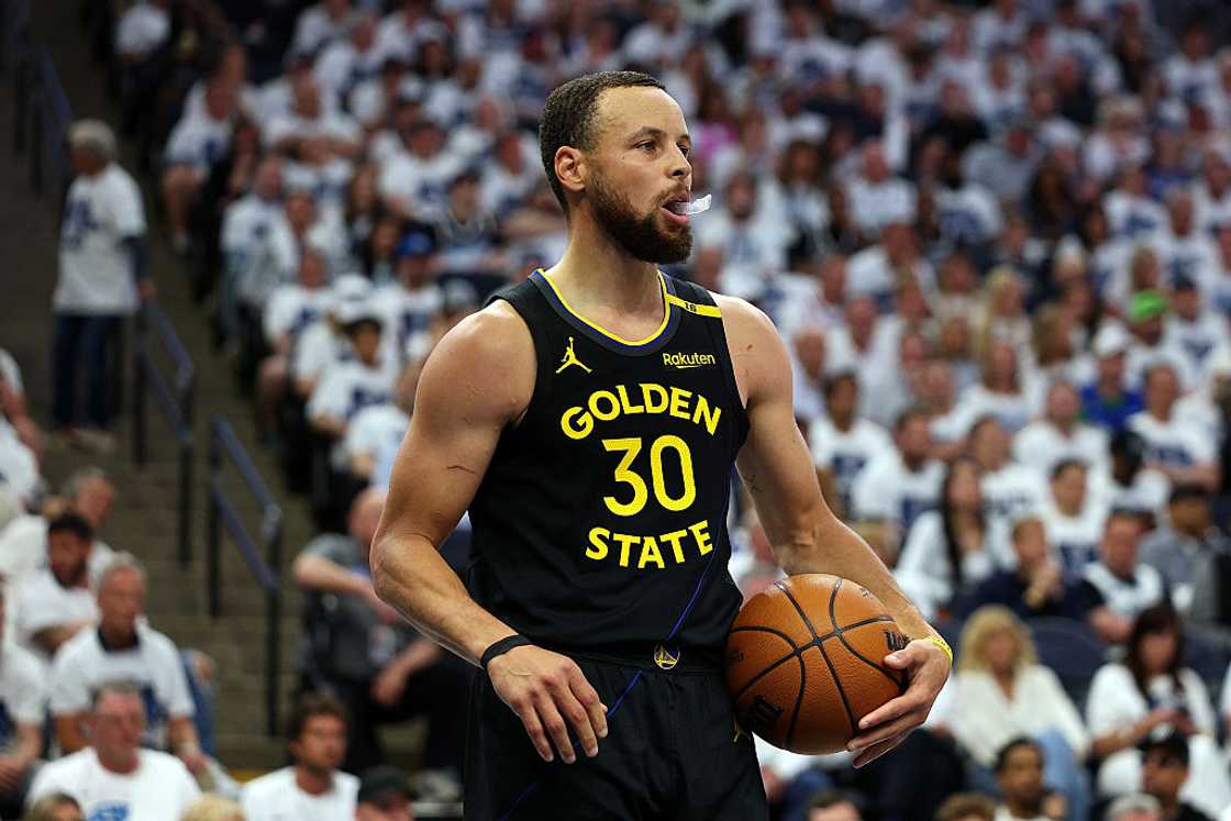 Stephen Curry looks on against the Minnesota Timberwolves in the 2025 NBA Playoffs at Target Center on 6 May 2025 Stephen Curry looks on against the Minnesota Timberwolves in the 2025 NBA Playoffs at Target Center on 6 May 2025