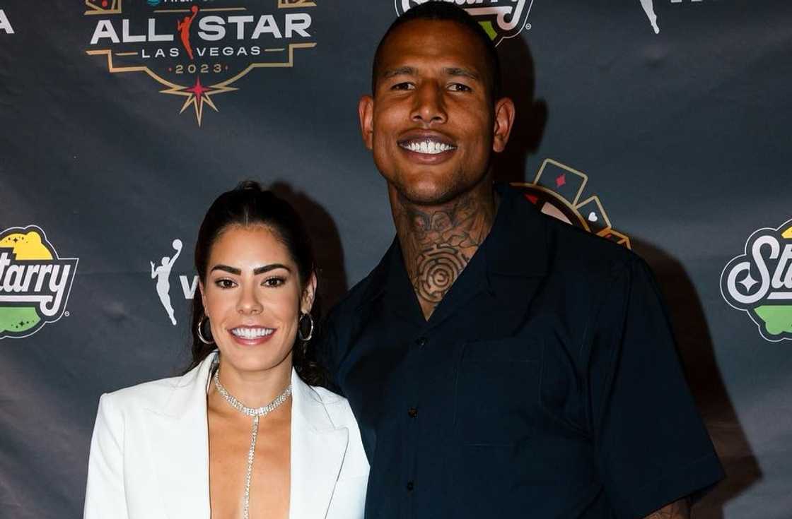 Kelsey Plum and Darren Waller posing for a photo Kelsey Plum and Darren Waller posing for a photo