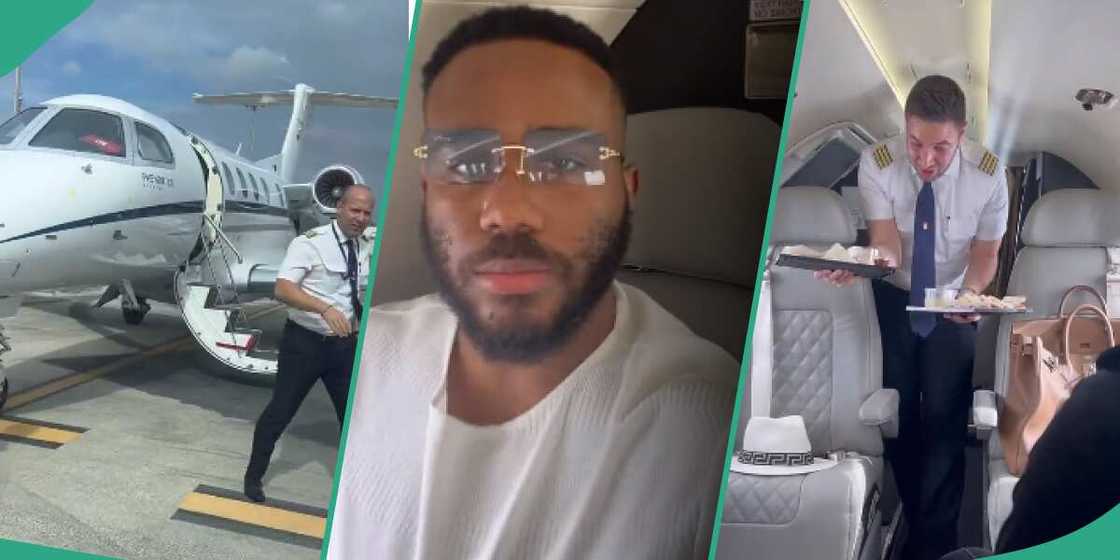 Kiddwaya inside a private jet. Kiddwaya inside a private jet.