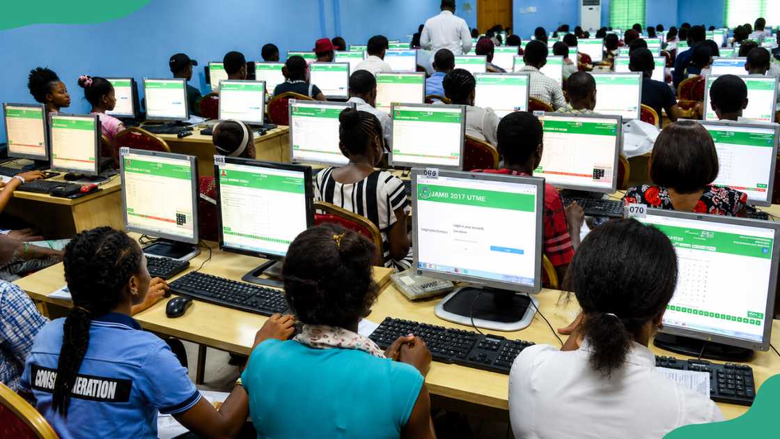 Candidates taking UTME exam using computers