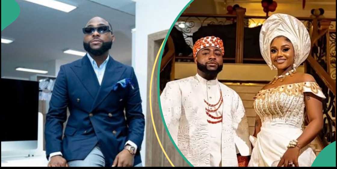 Davido's wedding song Ogechi Remix out from YouTube, Davido and wife Chioma at their traditional wedding