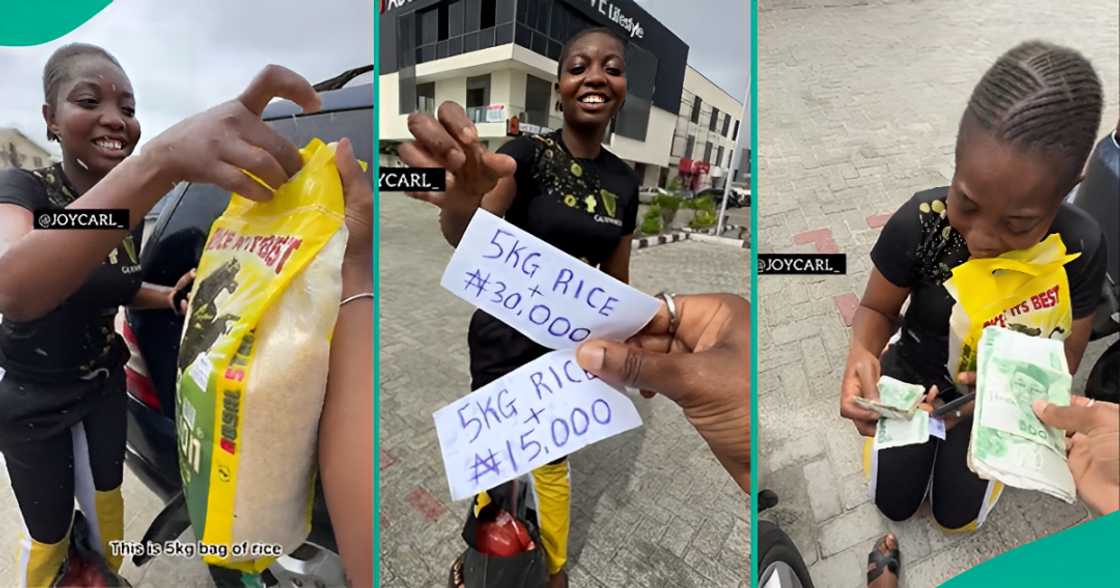 Lady Gives Bag of Rice and N30,000 To Stranger She Met on the Road