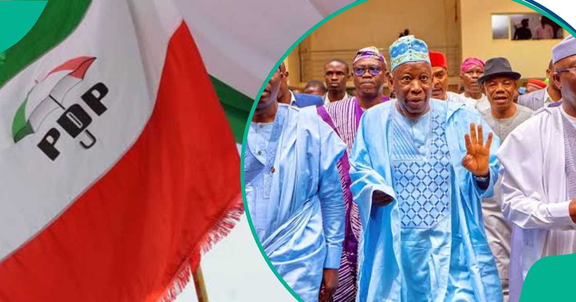 Jam'iyyar PDP ta caccaki shugaban APC, Ganduje Jam'iyyar PDP ta caccaki shugaban APC, Ganduje