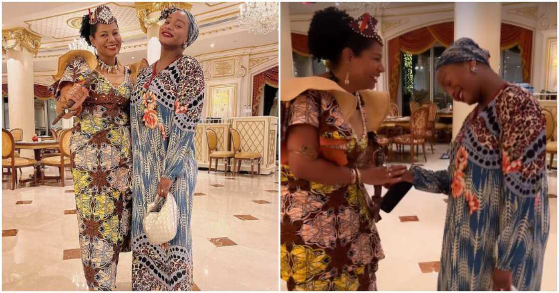 DJ Cuppy with Queen Diambi of Congo.