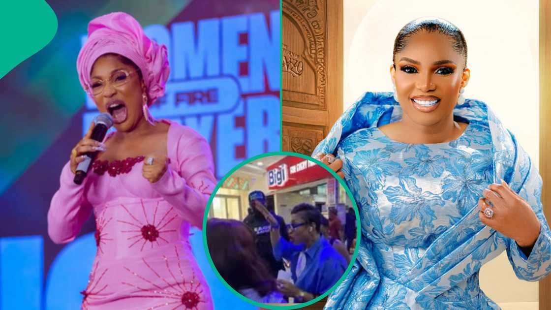 Tonto Dikeh shows support for Iyabo Ojo at the cinema.