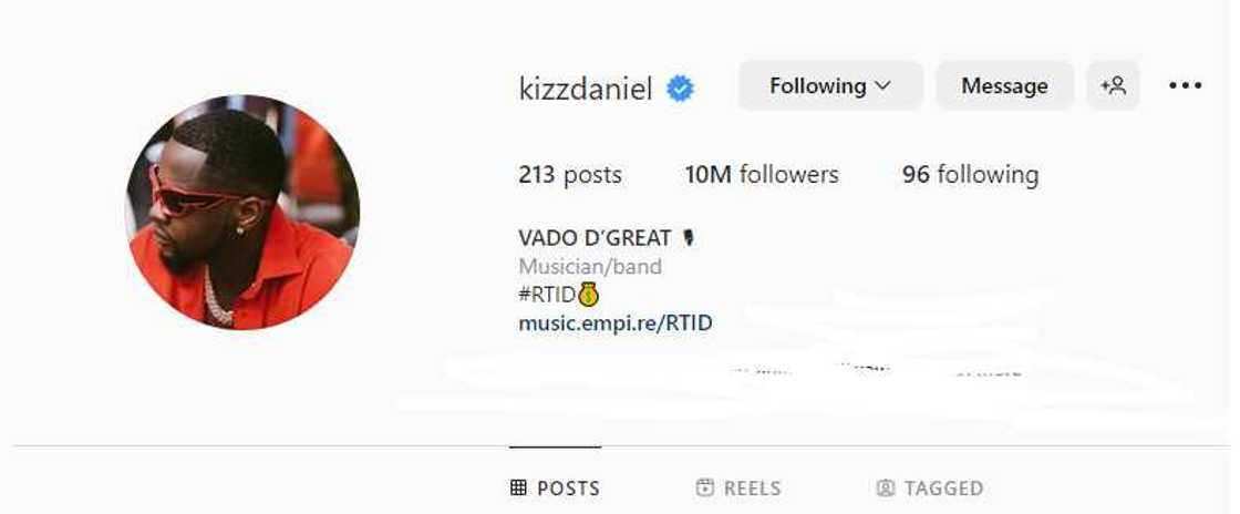 Kizz Daniel reaches 10 million followers Kizz Daniel reaches 10 million followers