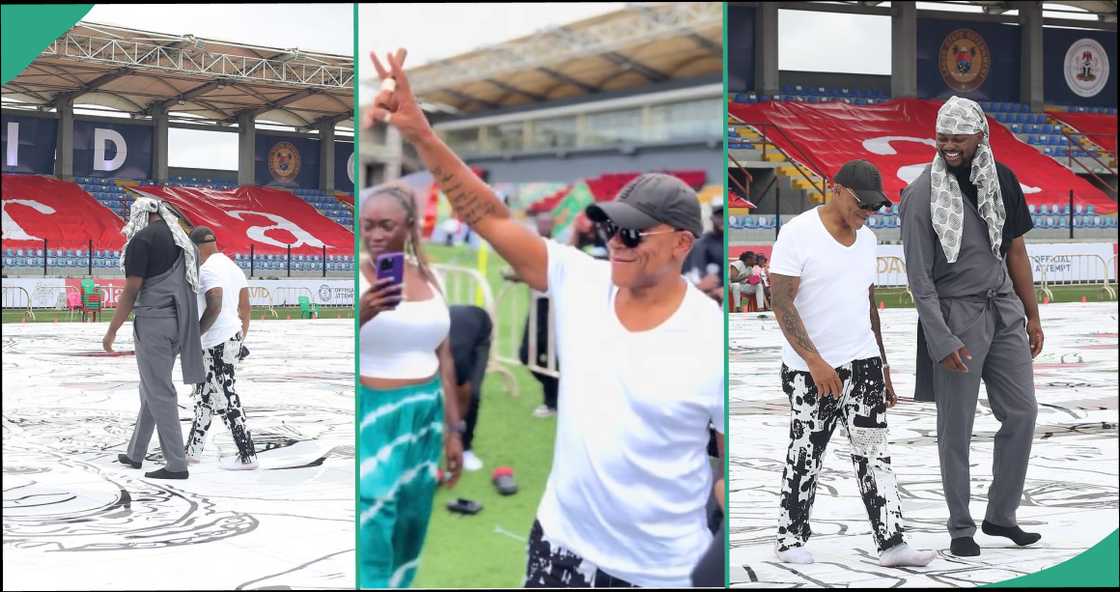 Reactions as Farooq Oreagba graces venue where largest painting record is being attempted Reactions as Farooq Oreagba graces venue where largest painting record is being attempted