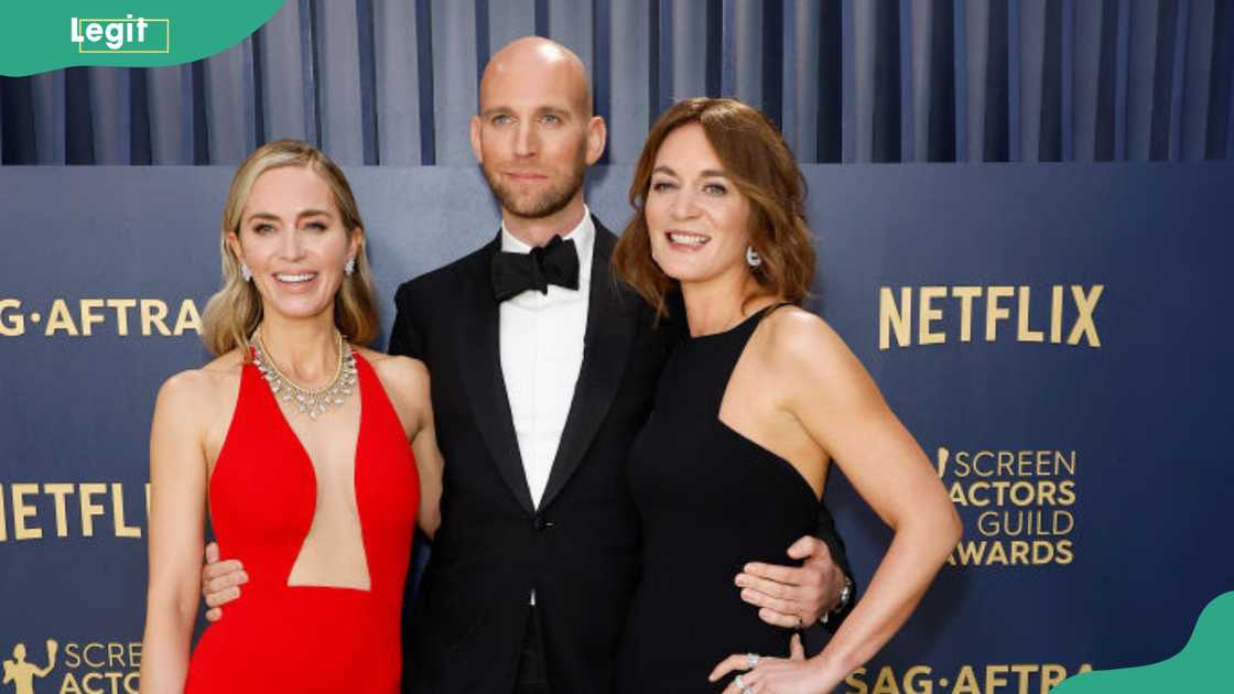 Emily Blunt, Sebastian Blunt, and Felicity Blunt (L-R) attend the 30th Annual Screen Actors Guild Awards