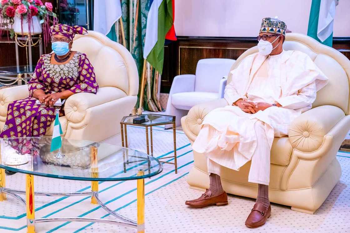 Breaking: WTO DG Okonjo-Iweala meets with President Buhari in Aso Rock