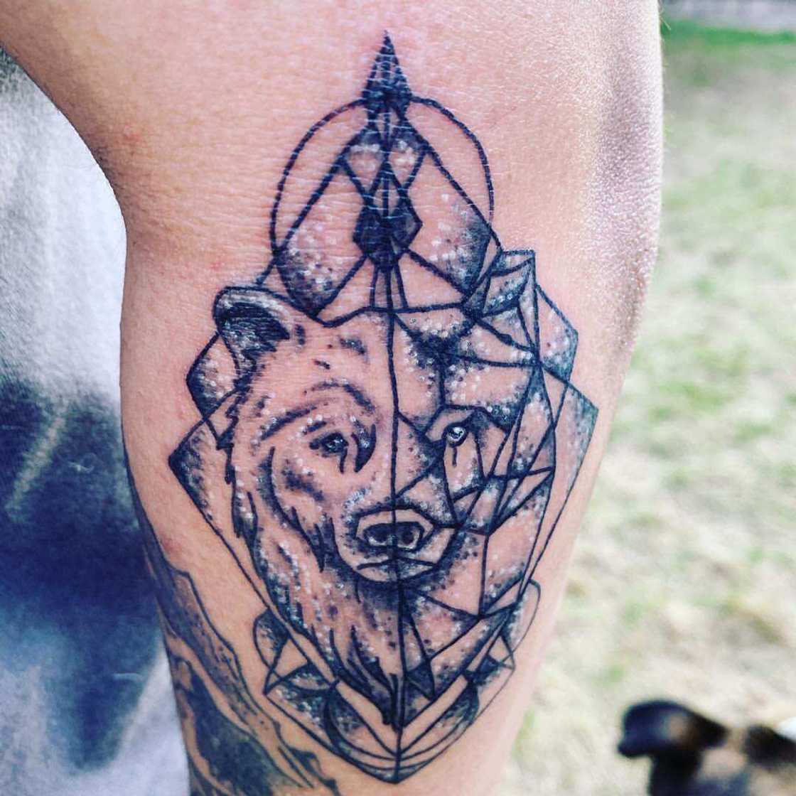 geometric bear tattoo geometric bear tattoo