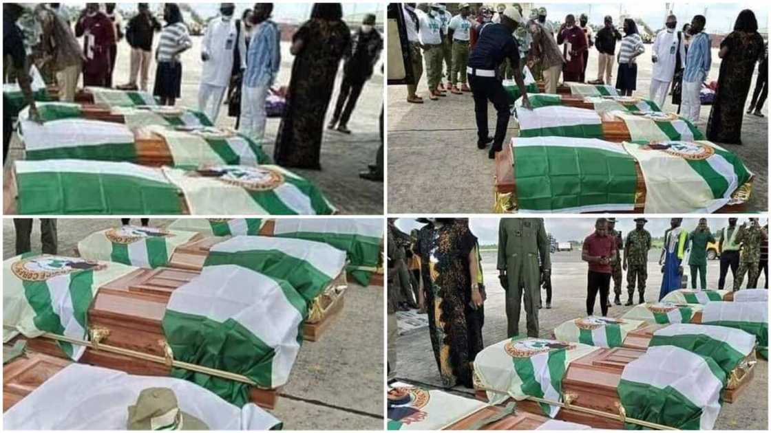 Tears Military Aircraft Brings Home Bodies of Corps Members Who Died in Road Accident Tears Military Aircraft Brings Home Bodies of Corps Members Who Died in Road Accident