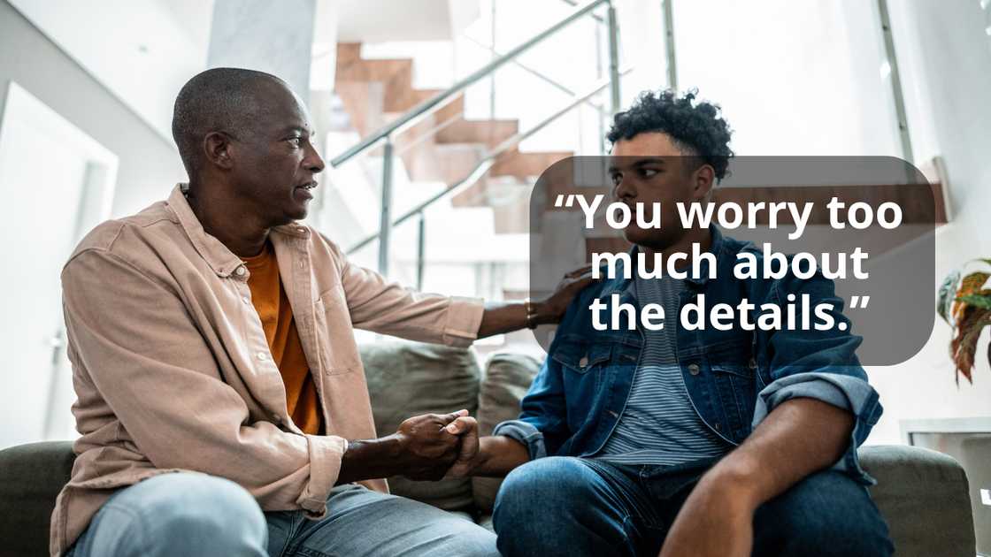 A father talking to his son