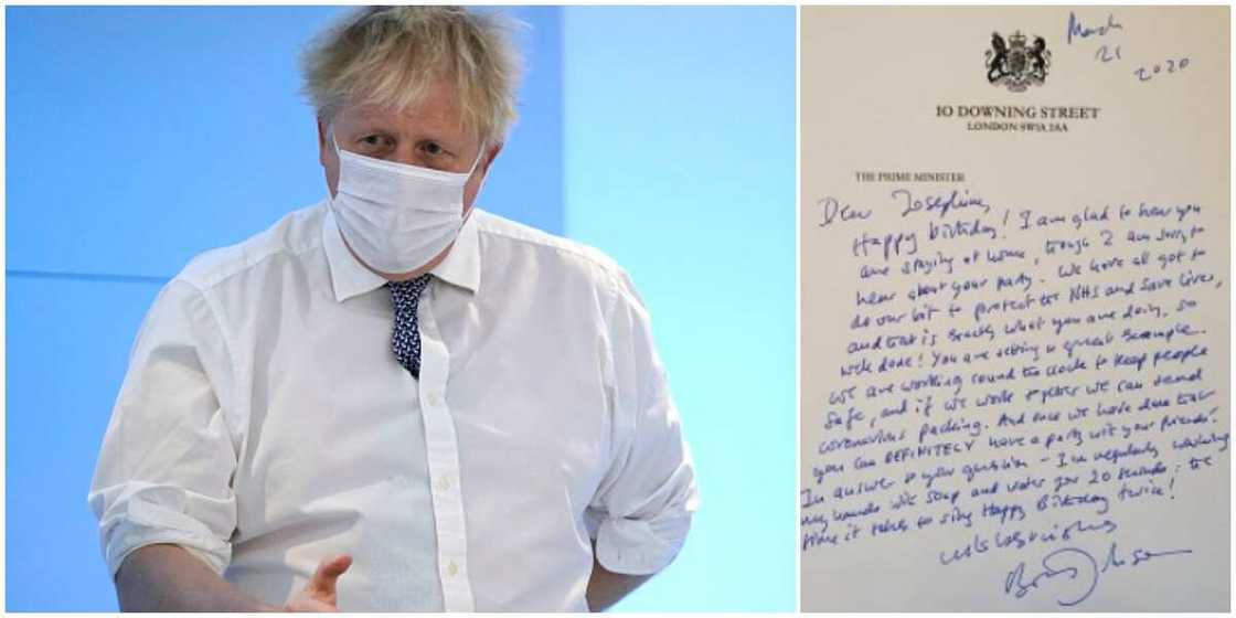 Reactions as handwritten letter UK Prime Minister sent girl for cancelling her birthday party due to lockdown resurfaces Reactions as handwritten letter UK Prime Minister sent girl for cancelling her birthday party due to lockdown resurfaces