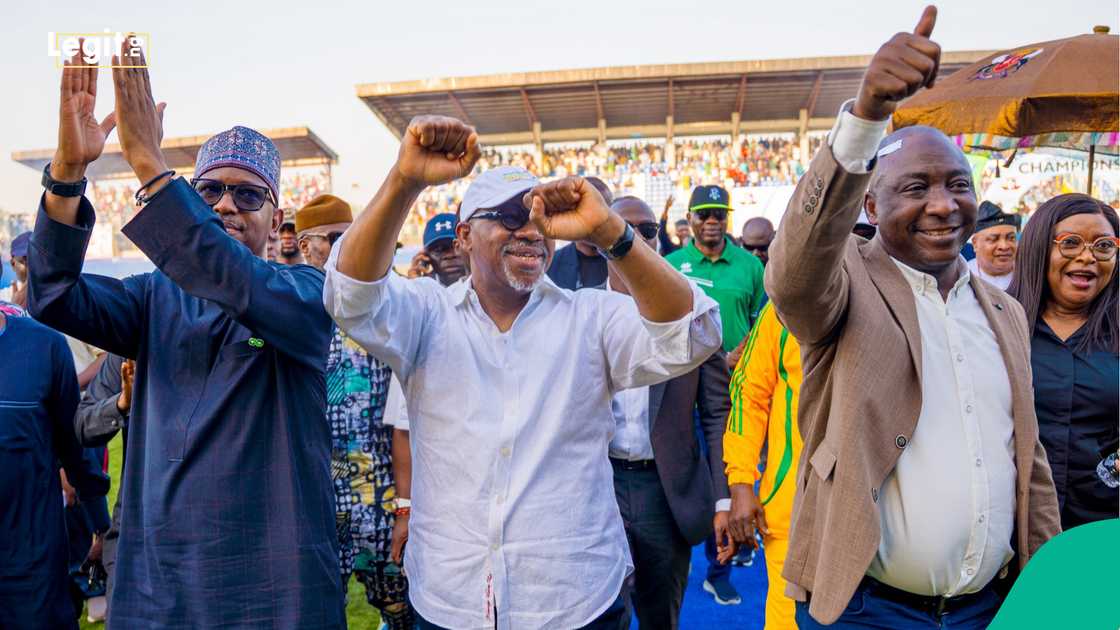 Governor Dapo Abiodun, Shehu Dikko, Ibrahim Gusau, Nigeria Premier League Governor Dapo Abiodun, Shehu Dikko, Ibrahim Gusau, Nigeria Premier League
