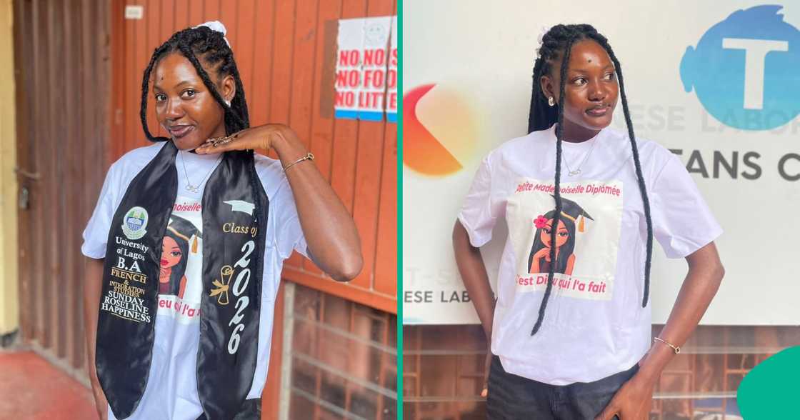 Female French student sends message to UNILAG.