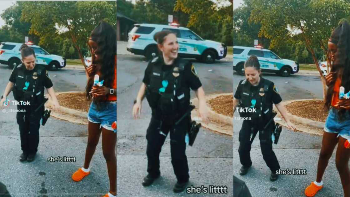 Black lady dance with Oyinbo police woman Black lady dance with Oyinbo police woman