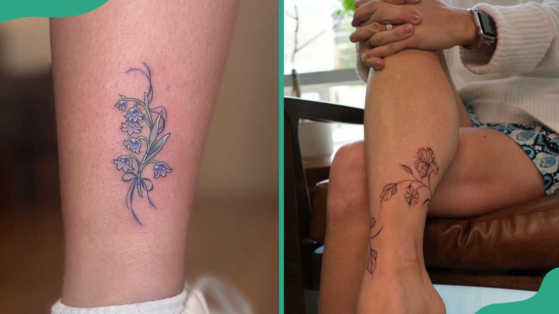 Lily of the Valley tattoos on the leg Lily of the Valley tattoos on the leg