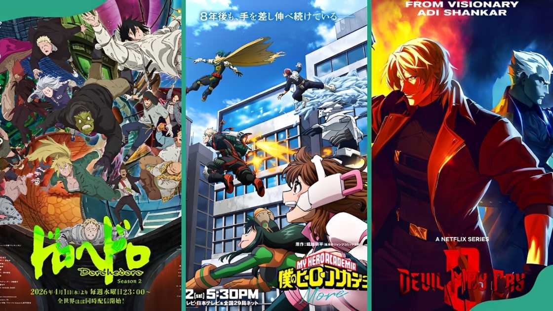 Dorohedoro Season 2, My Hero Academia Special , and Devil May Cry Season 2 posters