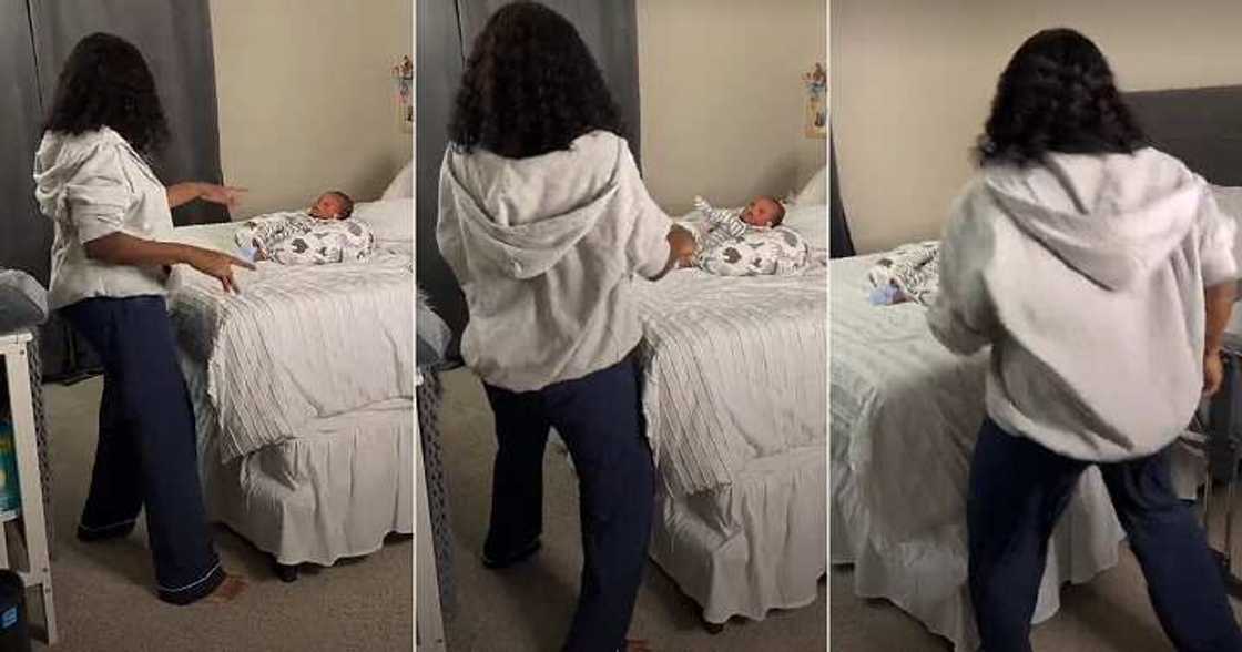 Mum dances for baby, sweet video Mum dances for baby, sweet video