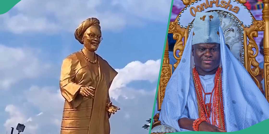 Ooni of Ife honours first lady Remi Tinubu with golden statue Ooni of Ife honours first lady Remi Tinubu with golden statue