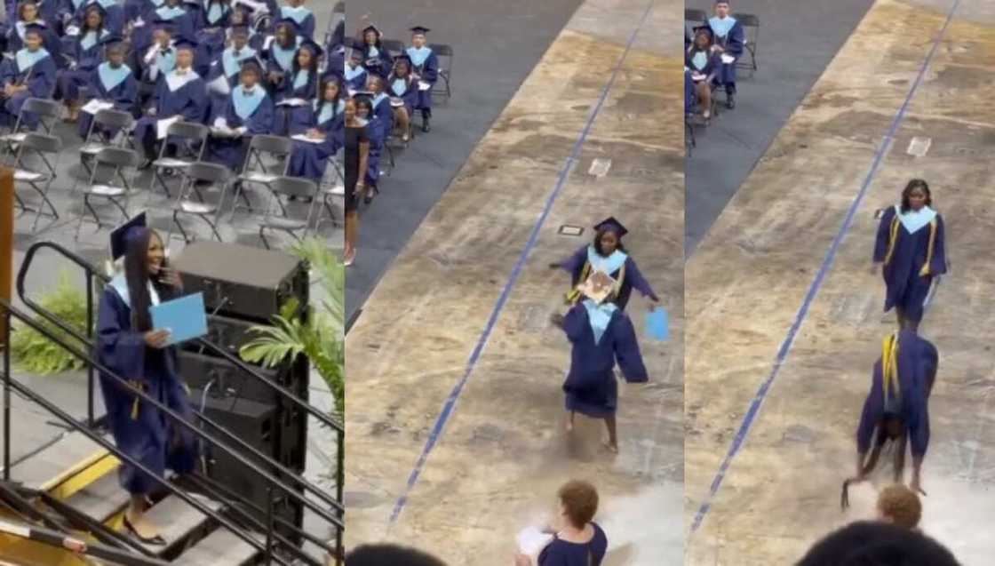 Surprising moment at graduation Surprising moment at graduation