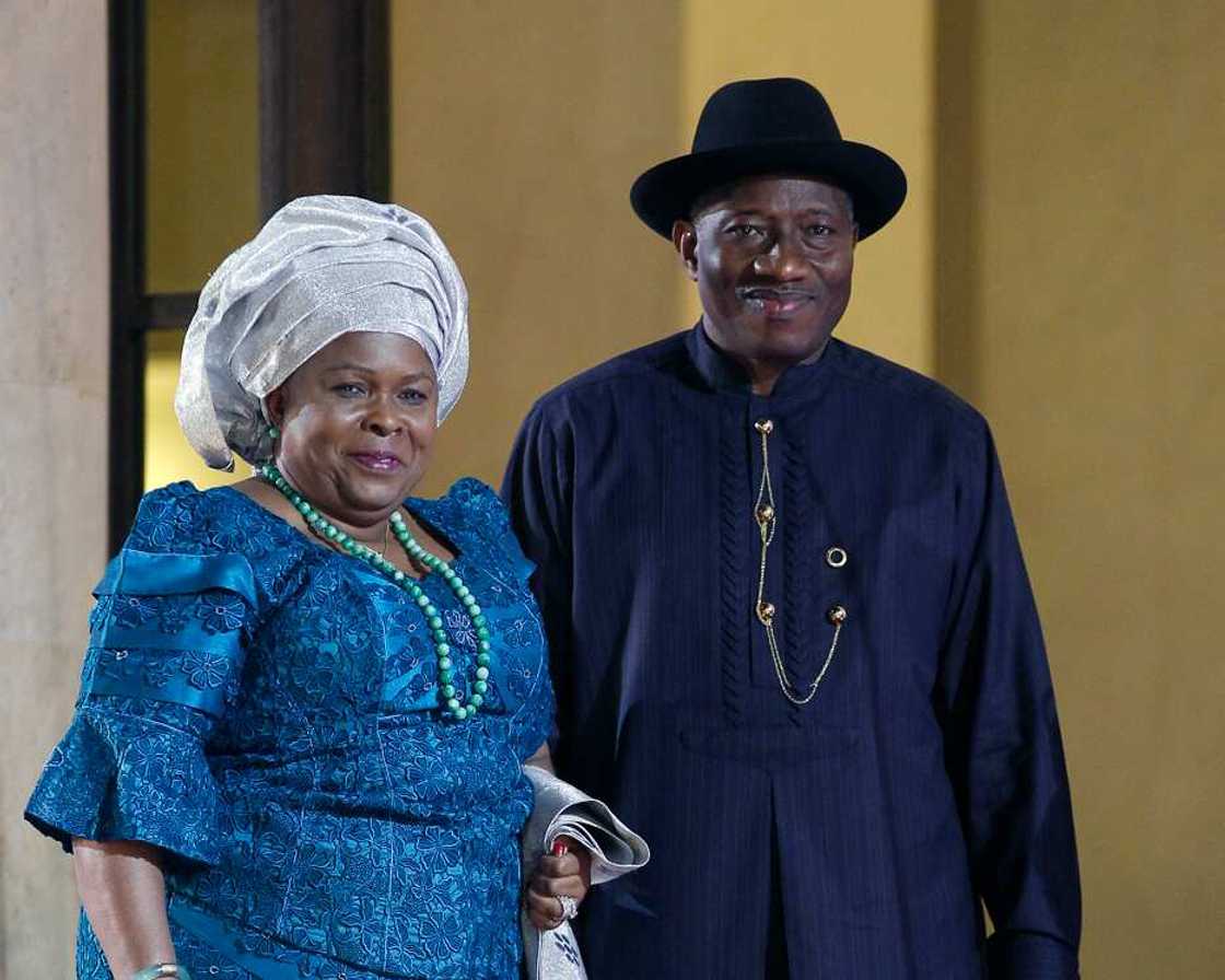 Goodluck Jonathan and his wife Patience arrive for dinner at the Elysee presidential palace Goodluck Jonathan and his wife Patience arrive for dinner at the Elysee presidential palace