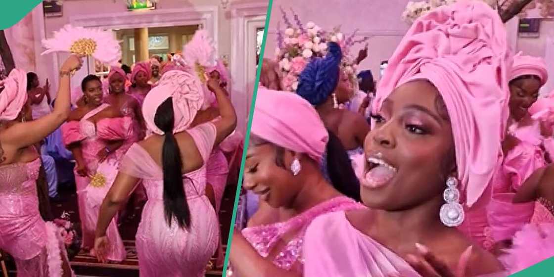 Ladies in pink asoebi looking lovely