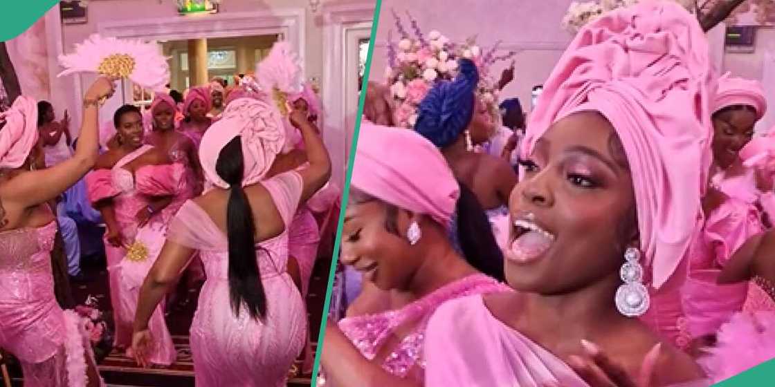Ladies in pink asoebi looking lovely Ladies in pink asoebi looking lovely