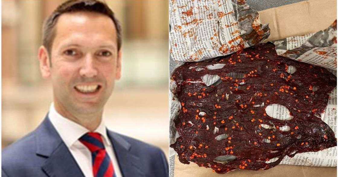 White man expresses his love for Nigerian made kilishi White man expresses his love for Nigerian made kilishi