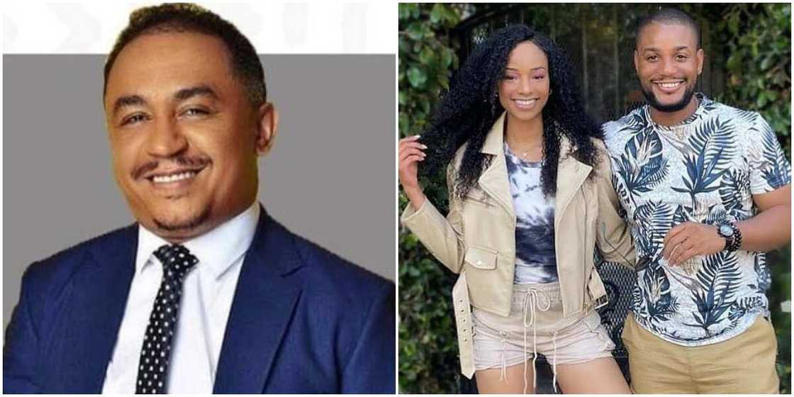 Daddy Freeze, Alex Ekubo and Ex fiancée Fancy Acholonu Daddy Freeze, Alex Ekubo and Ex fiancée Fancy Acholonu